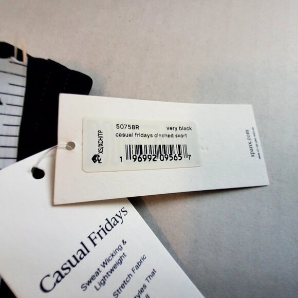 Spanx Casual Fridays Cinched Skort Very Black Sweat-Wicking Lightweight Size XS - Picture 7 of 11